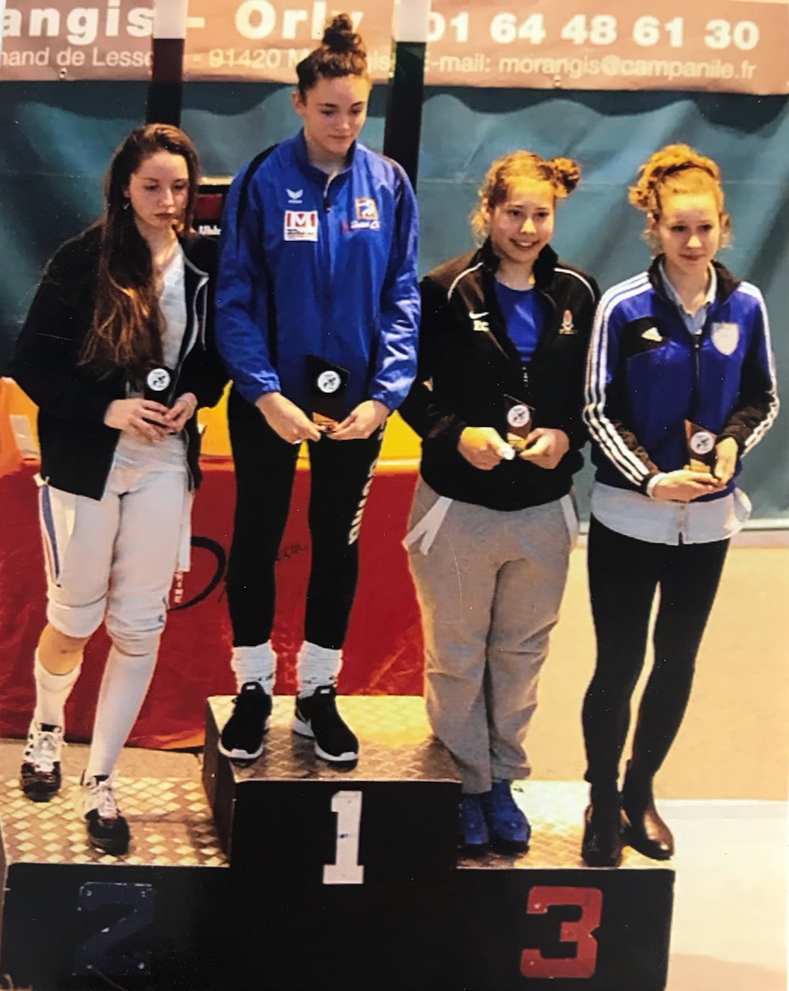 Eva, à 16 ans, après une victoire sur le circuit cadet à Chilly-Mazarin (Essonne) - DR