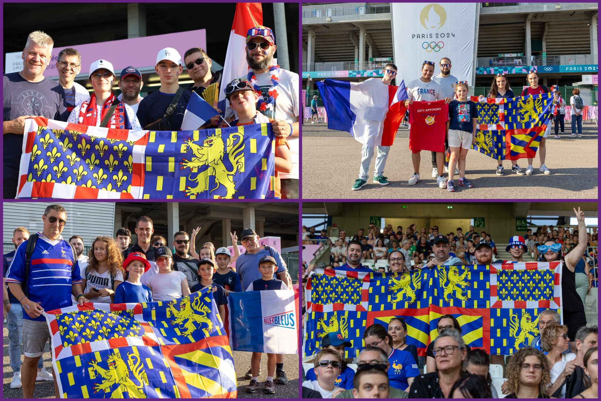 Le club de badminton d’Héricourt (70), celui de tennis de table d’Appoigny (89), de football de Saint-Vallier (71) ou encore les lionceaux de Dijon (bowling – 21) : le bonheur d’assister aux Jeux de Paris 2024. Photos : Christophe Bidal - Xavier Ducordeaux.