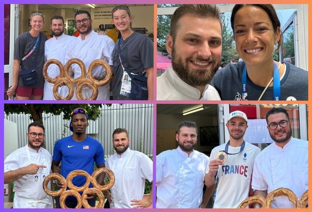 Rencontre avec les athlètes à la boulangerie. photo : DR