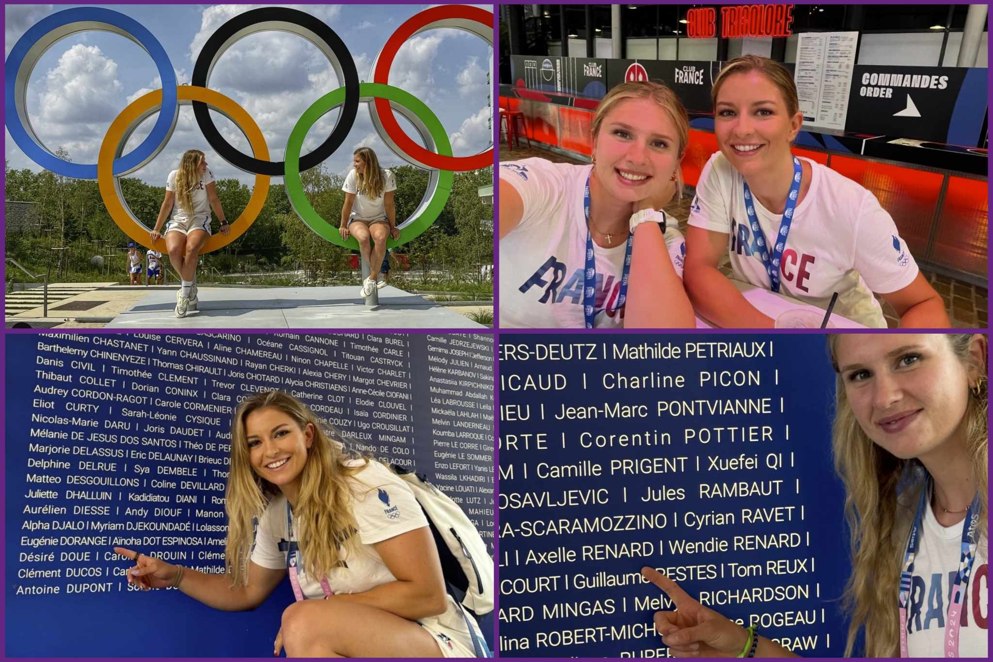 Avant d’entrer dans la compétition, nos deux athlètes prennent leur marque au village olympique. Photos : Eugénie Dorange et Axelle Renard