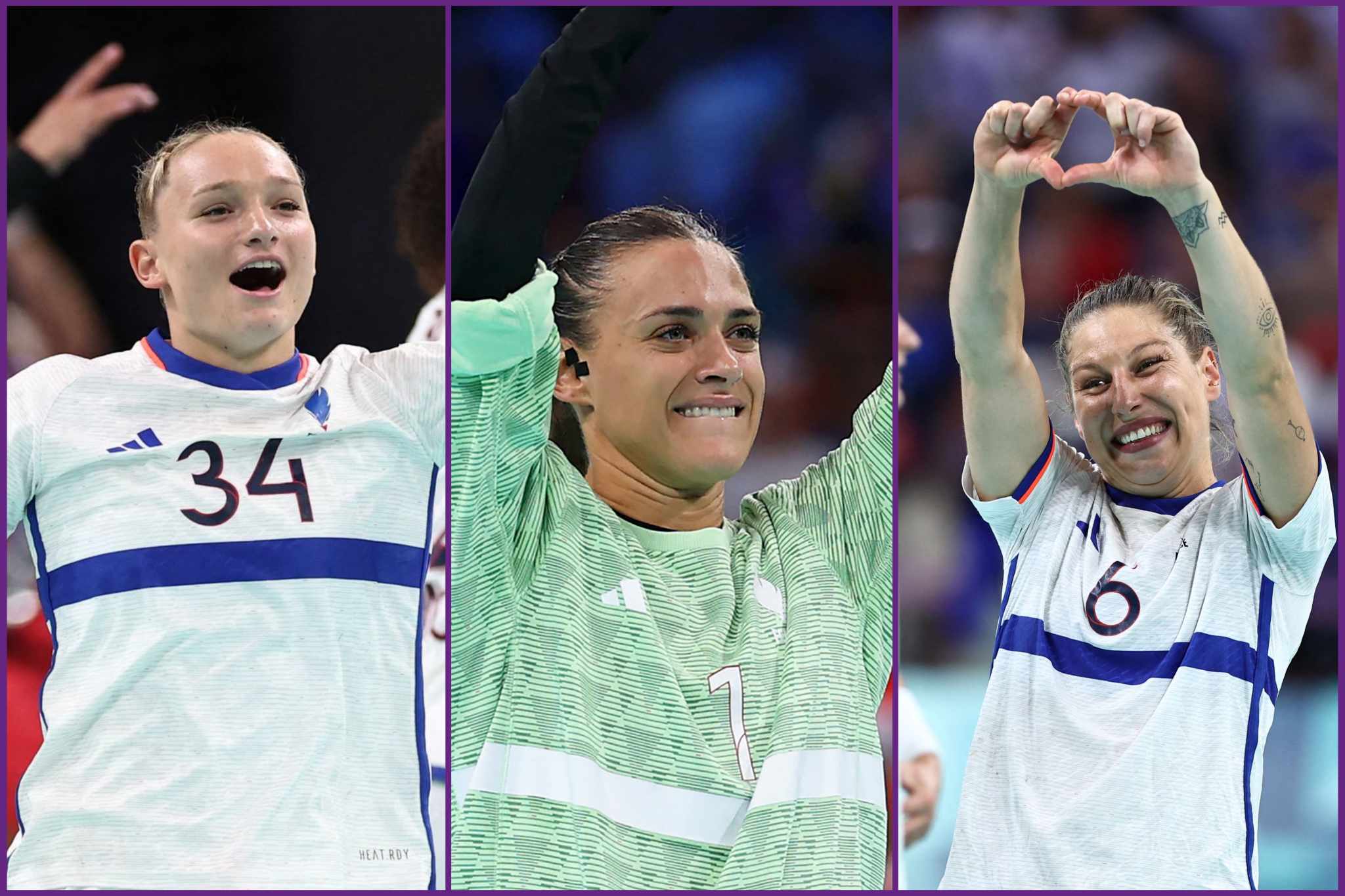 Léna Grandveau, Laura Glauser et Chloé Valentini. Photos : AFP.